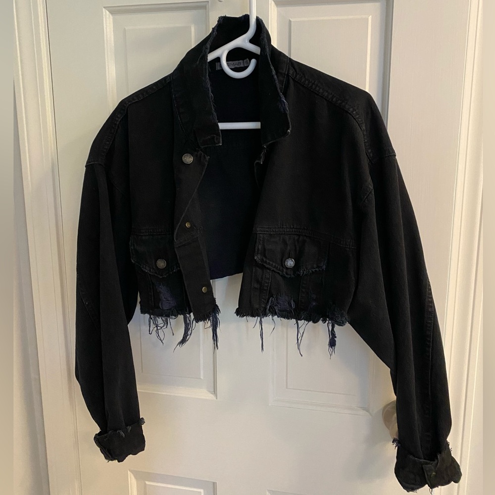 Carmar Black Oliver Cropped Denim Jacket Size S
